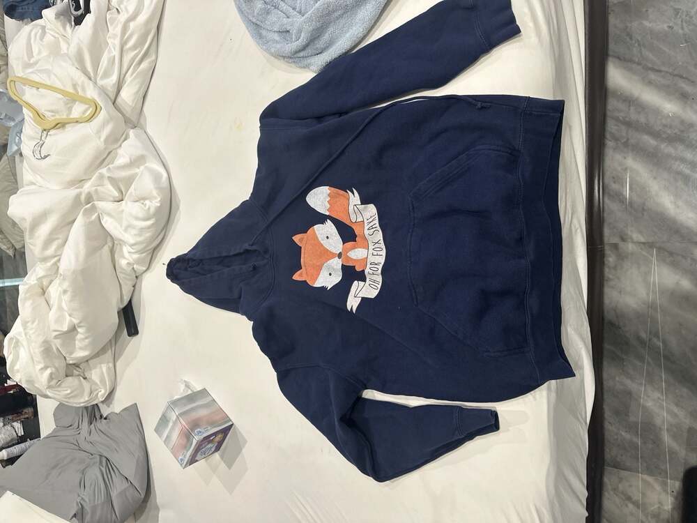 TeePublic Oh For Fox Sake Navy Blue Pullover Hoodie XL